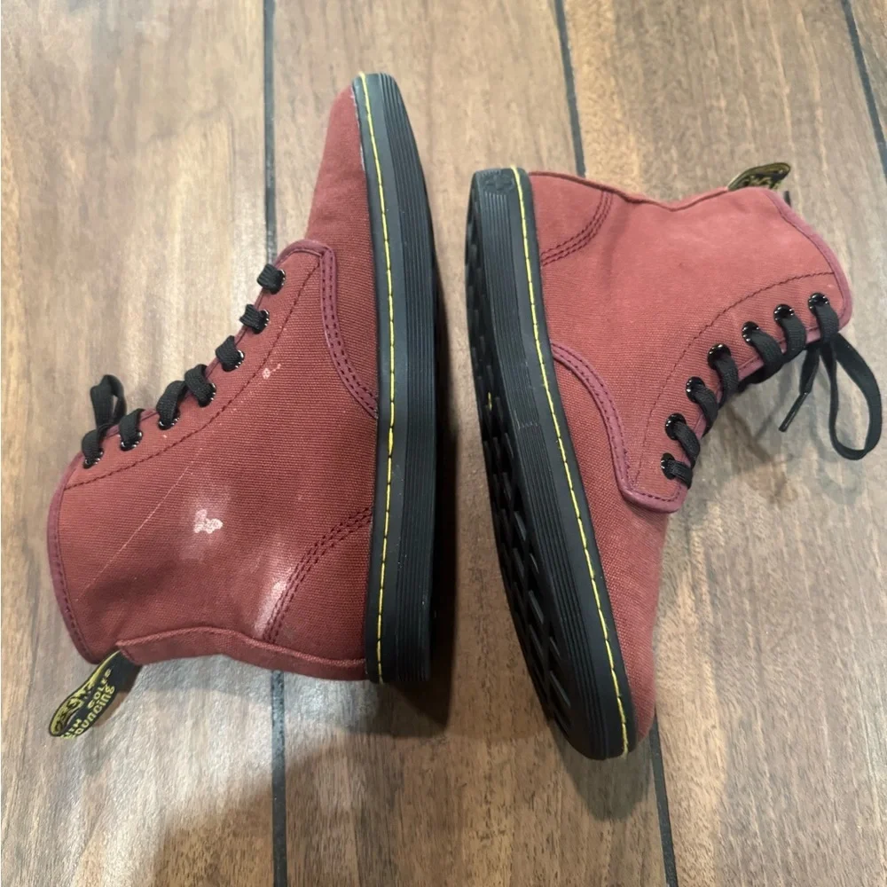 Dr. Martens Shoreditch Canvas Shoes Boots Air-Wair Maroon Red Women's Size 5